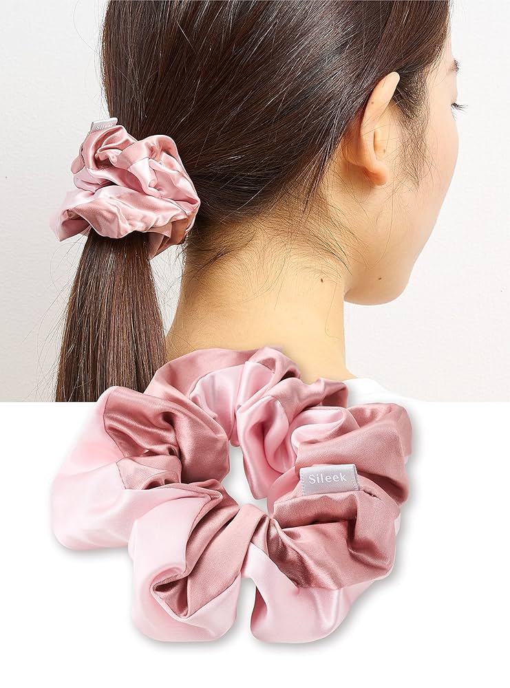Amazon | Sileek シルクシュシュ バイカラー ヘアゴム 髪ゴム